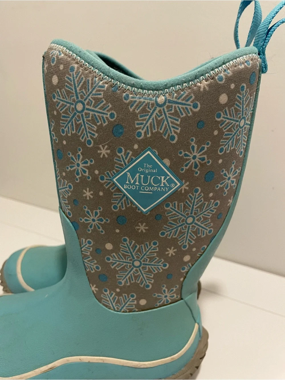 The Original Muck Boot Kids Aqua Snowflake Size 11 Waterproof Winter Weather